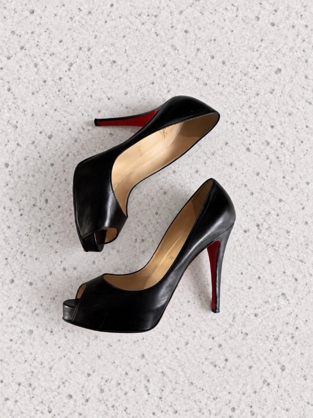 Christian Louboutin Heels Very Prive 120 mm Black Authentic Sz 8.5 US❤️